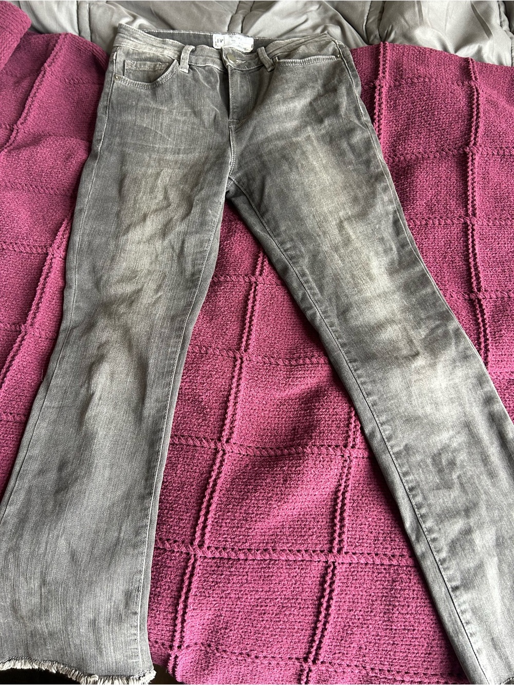 Free People gray washed cropped denim jeans